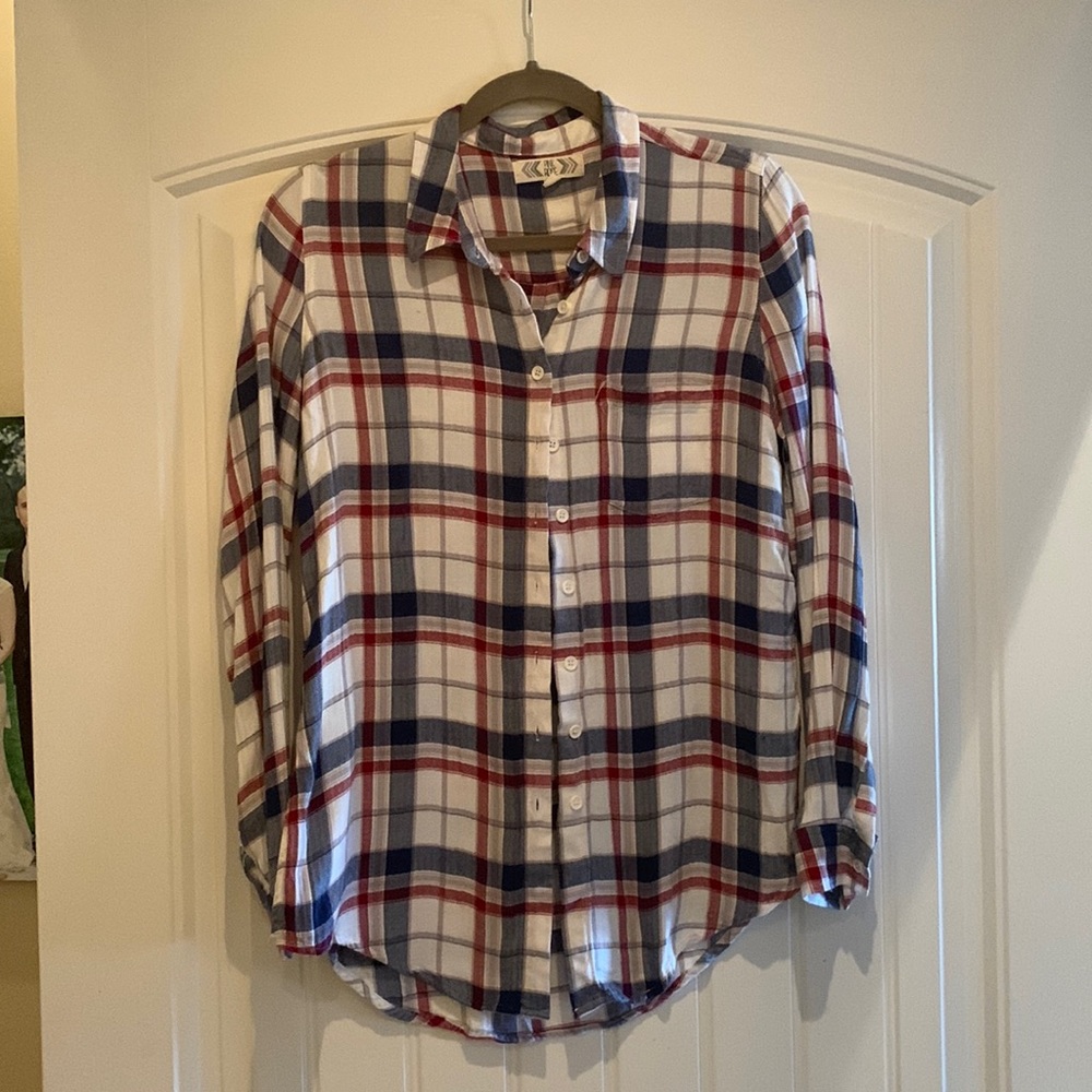 Pink rose long sleeve button down shirt